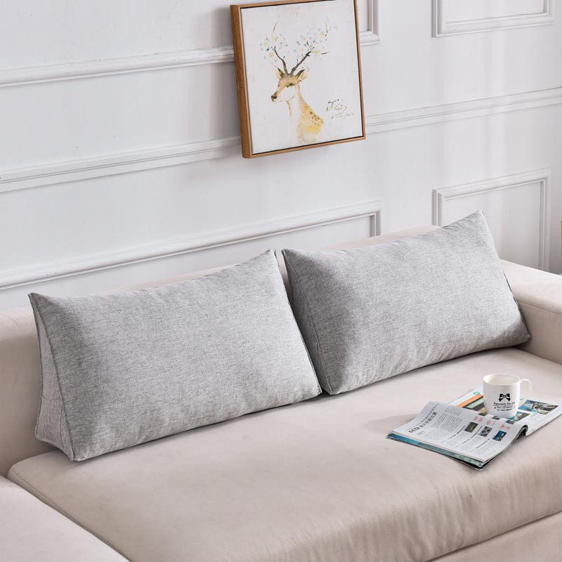 可拆洗棉麻三角沙发靠背垫大靠垫客厅靠枕大号腰靠榻榻米软包靠包