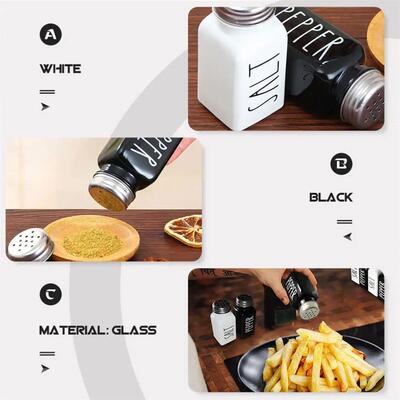 Glass Bottles Salt Pepper Shaker Condiment Storage Container