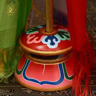 幡莲花底座木质幡莲师箭底座彩绘莲花底座