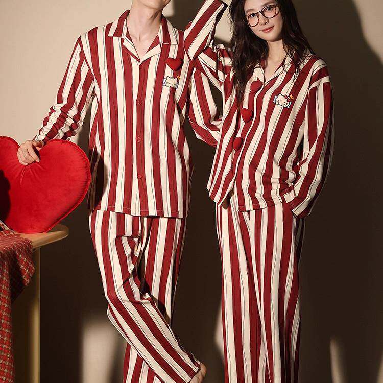 睡衣结婚新婚情侣套装春秋款长袖纯棉喜庆婚庆本命年可爱卡通家居