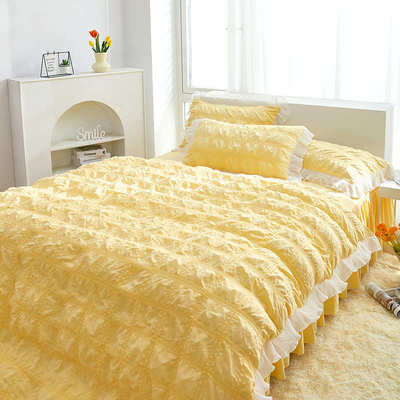 春秋床单女生柔床上被套床款夏季三品超公主柔风四被罩温床裙件套