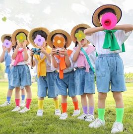 六一儿童节演出服装幼儿园毕业照糖果色披肩小学生啦啦队表演