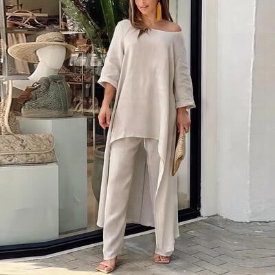 New Women's Fashion Cotton Linen Casual Plus Size Irregular