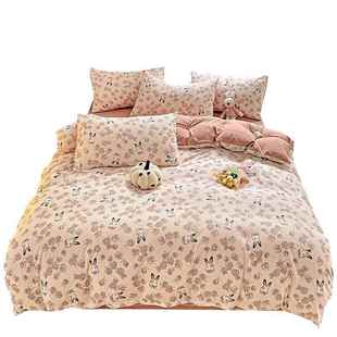 ins法式 复古风水洗棉被套单件150x200x230cm被罩床上三四件套