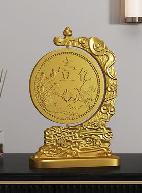 送赚铸个小目标财件NIW富摆开业礼装饰品摆件树脂工艺品冷铜装饰