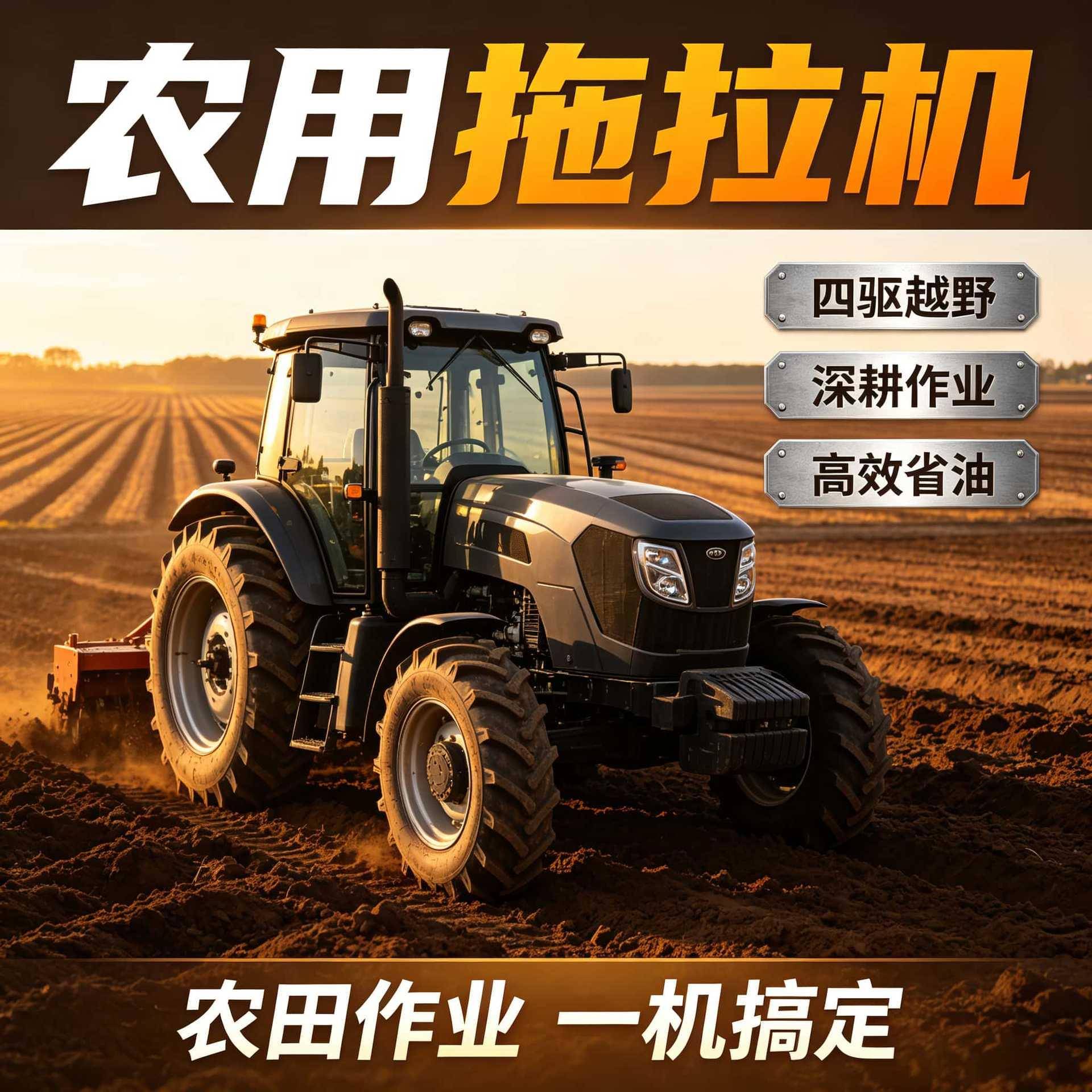 深松作业大马力四驱拖拉机四轮轮式农机大型耕地整地设备