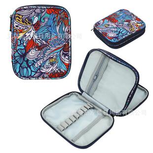 亚马逊 600D牛津布钩针工具收纳包空包厂家 双层钩针收纳包