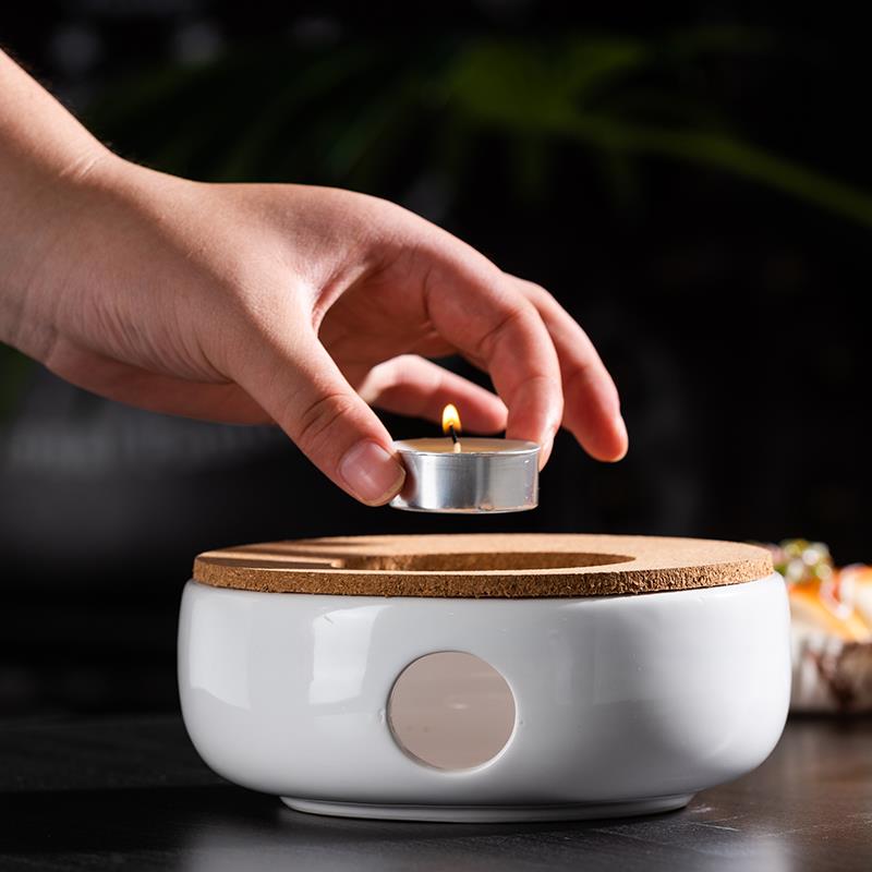 温茶炉蜡烛加热保温陶瓷底座带托家用玻璃茶壶日式暖茶炉煮茶烛台