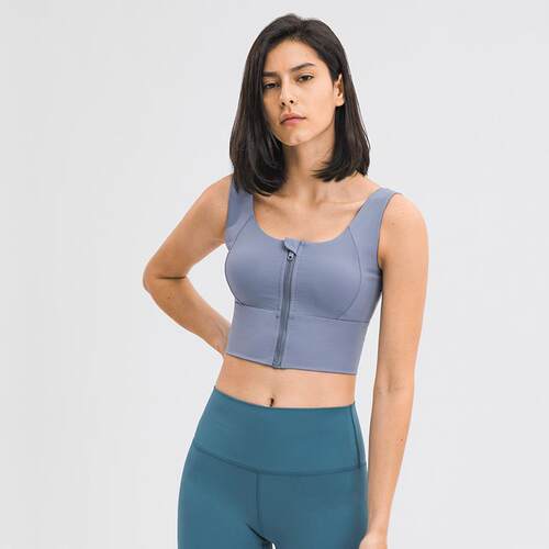 wish新款瑜伽服内衣女带胸垫美背拉链运动背心跑步健身文胸104