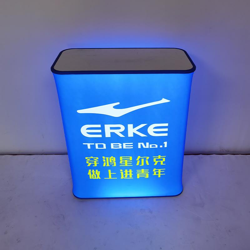 供应升降发光前台40*80方形促销台液压灯箱夜市地推桌