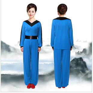 新款包邮弹冰丝女装太极练拳服装表力演服太极服功服兰服木春夏季