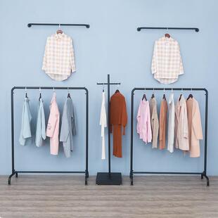 加粗款衣架地铁艺服装店挂衣IME架子展架示红落式侧挂陈列架网中