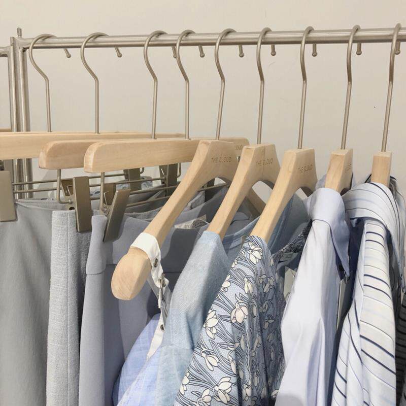 服装店衣架挂版无痕原木色纯白防滑木质商用实木头裤架女装衣架子