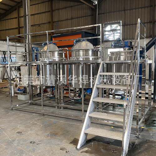 1500L化工液体润滑油搅拌罐化妆品膏体加热搅拌锅不锈钢反应釜