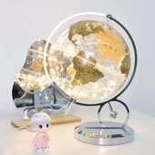 金球 饰办公室 地球透明金属地球仪灯光夜光地球仪桌面摆件家具装