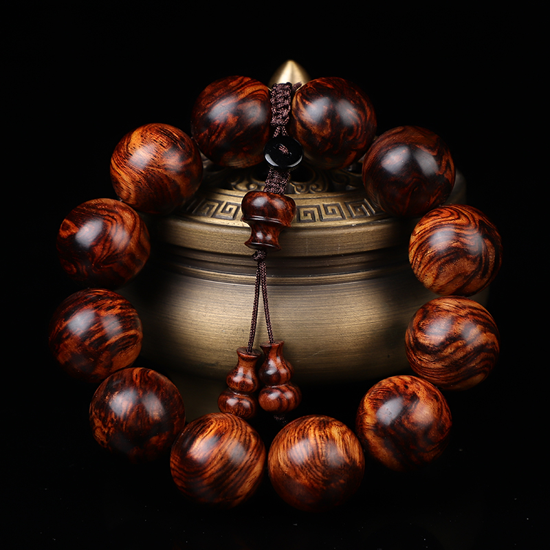 一物一拍【附鉴定证书】海南黄花梨紫油梨佛珠文玩2.0手串r85