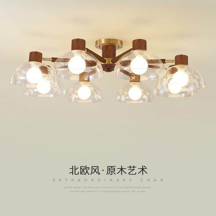 客厅灯现代简约新中式创意原木风高颜值卧室吸顶灯温馨大方led灯