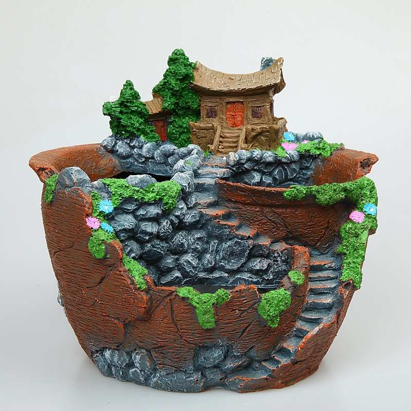 花盆花盆空中创意花盆摆件肉拼盘肉 大号多多批发树脂微景观花园