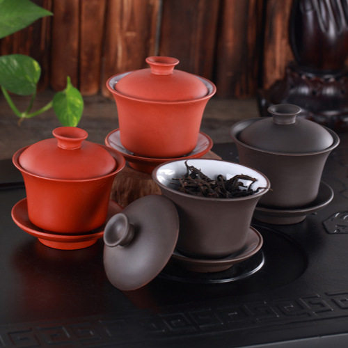 功夫茶批发紫砂宜兴正品茶碗盖碗