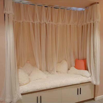 网红款公主风U型遮光女孩房间榻榻米ins2025新款遮光挂钩式窗帘