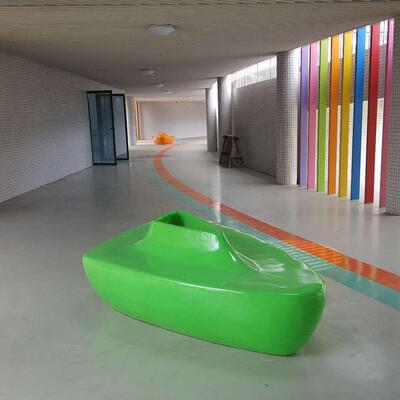 厂家直供玻璃钢机场花盆型购物外广场户景观船公休息HYG20210椅商