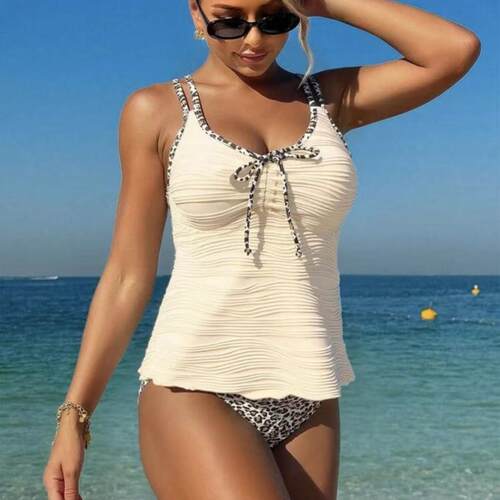 Women's Fashion Tankini Swimsuit Stylish Two-Piece Swimwear