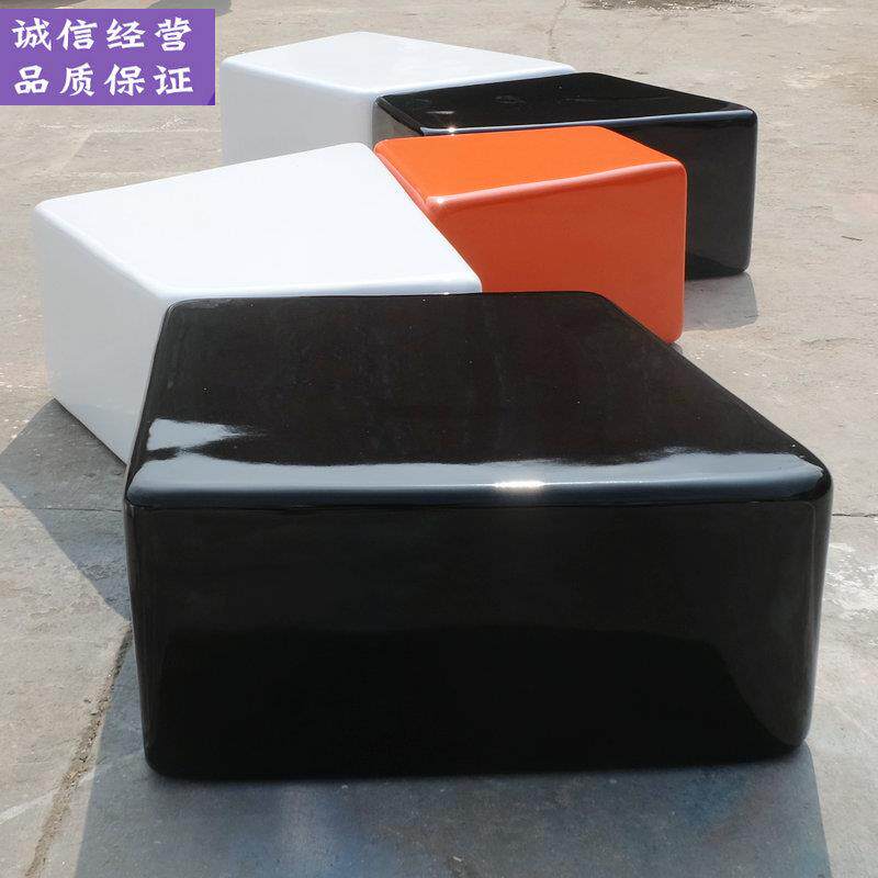 简约时尚商场美陈玻璃钢休闲椅儿童乐园现代积木组合坐凳户外家具