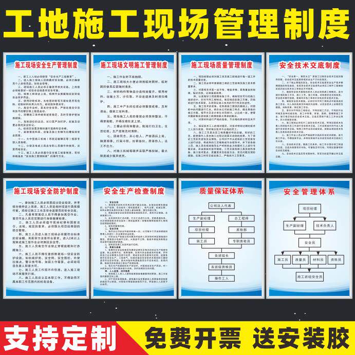 建筑工地施工现场安全管理制度牌文明施工安全生产体系防护警示牌