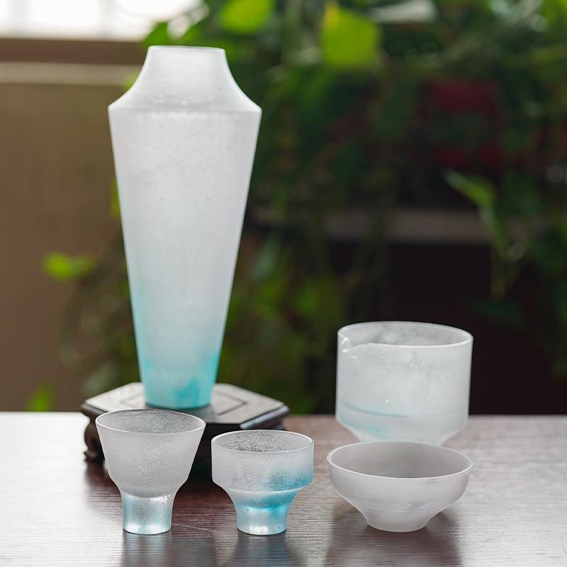 粉烧琉璃冰青茶杯套装茶器品茗杯轻奢高端高颜值家用客厅泡茶送礼