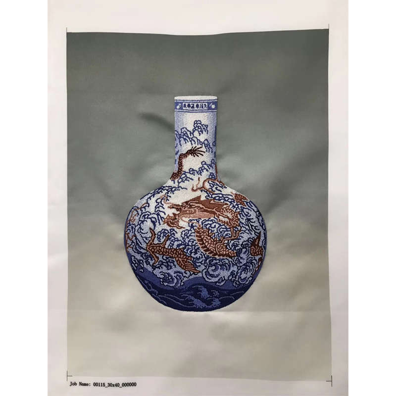 苏绣打籽绣平安花瓶纯手工刺绣片卧室书房装饰画中国特色商务礼品