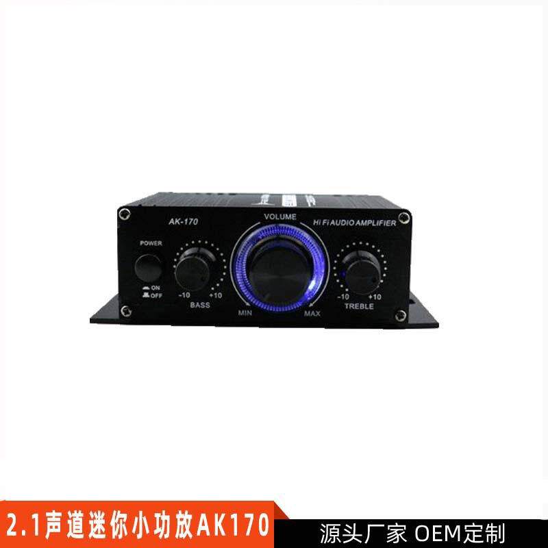亚马逊外贸热销迷你小功放 AK-170功放机12V跨境电商双声道功放器