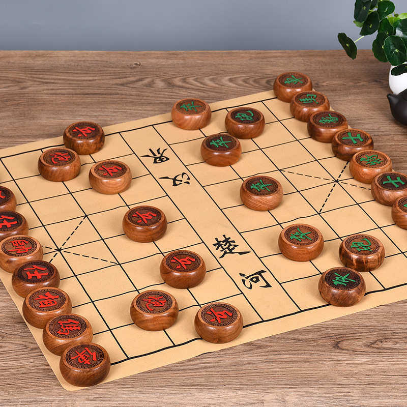 老挝红酸枝黑酸枝崖柏金丝楠木中国象棋大小号木雕象棋老红木象棋