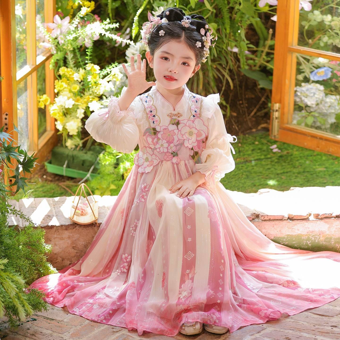 女童汉服秋季中国风2025新款超仙古装儿童裙子女孩古风公主连身裙