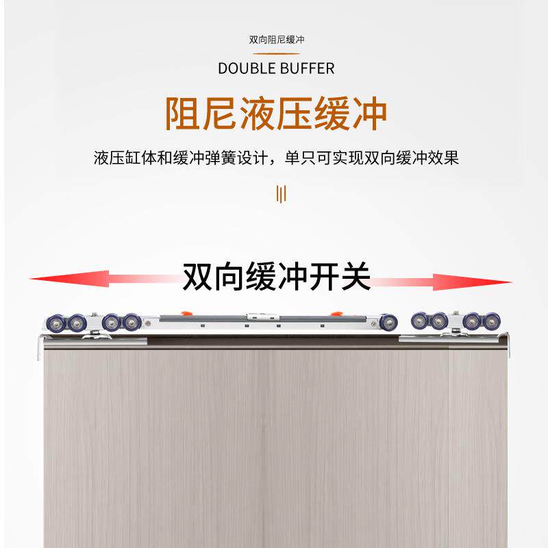 双向推拉移门阻尼缓冲吊轮 卫生间玻璃门厨房推拉门滑轮静音吊轮
