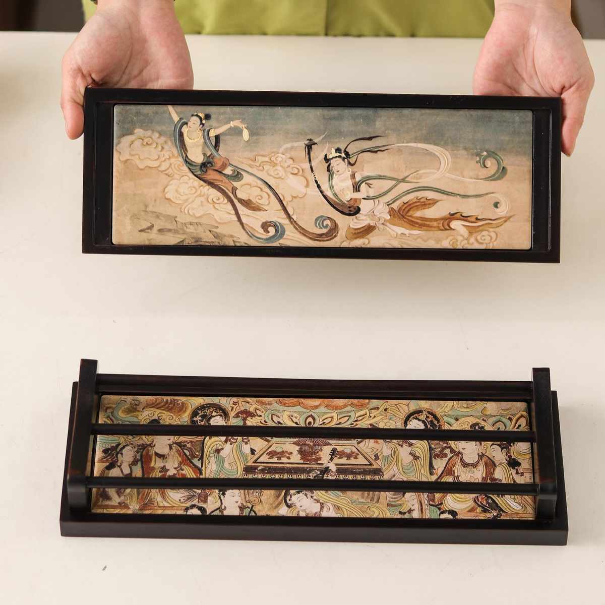 在瓷分体吸水干泡茶盘多功能沥水晾杯架重竹托盘敦煌茶台功夫茶具