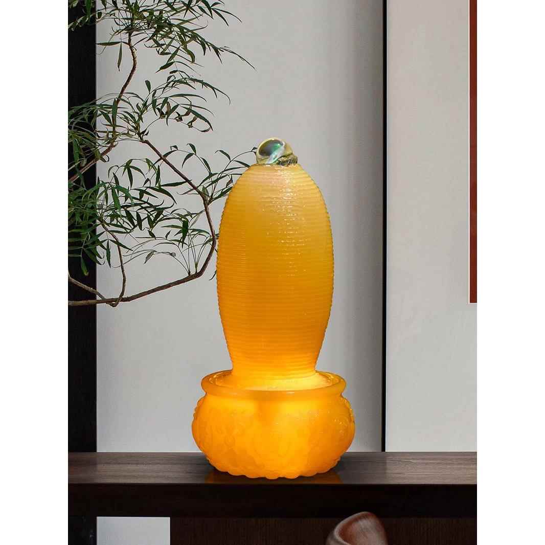 客厅流水喷泉加湿器家居装饰美容会所开业礼品风水轮招财落地摆件