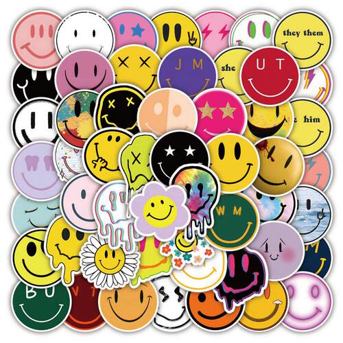10/30/50PCS Cartoon INS Cute Smiley Graffiti Sticker DIY For