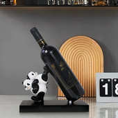 创意轻奢熊猫酒架摆件乔迁新居送礼家居酒柜装 饰品摆设餐边柜酒托