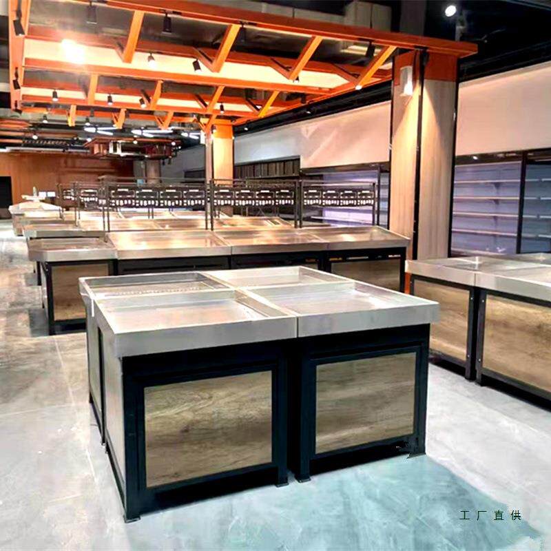 超市水果蔬菜货架不锈钢堆头展示架水果台蔬果架生鲜蔬菜货架