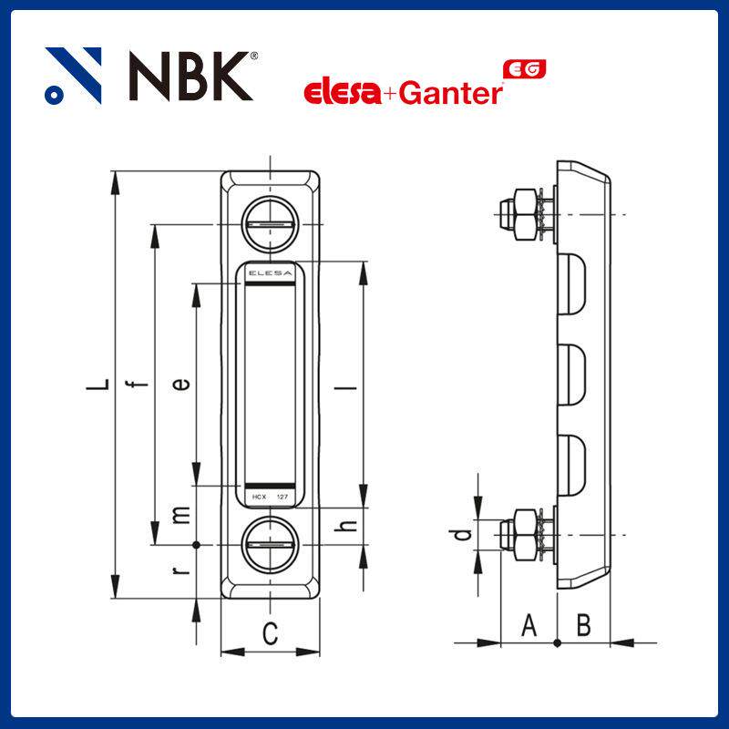 NBK ELESA HCX-PT-SST FKM密封圈 AISI 303不锈钢螺钉 液位指示器