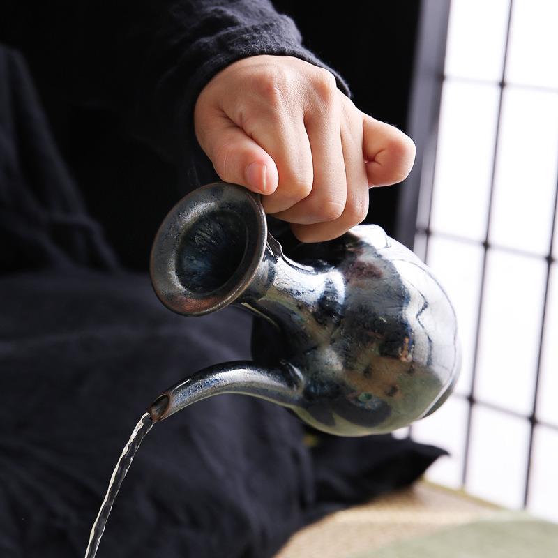 建盏点茶壶仿宋点茶工具手执壶家用陶瓷温酒壶大容量茶壶抹茶茶壶
