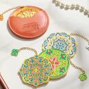 中国工艺美术馆图案手提式 皮套化妆镜文化创意礼品 镜子金属手提式