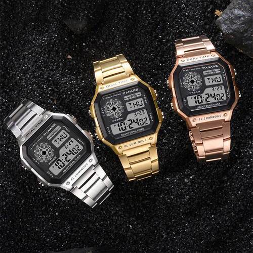 Men Military Sport Wrist Watch Stainless Steel 5BAR Waterpro