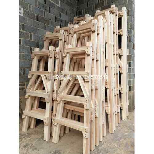 杉木人字梯装修实木走梯家用双侧水电木梯室内室外工程直梯置物架