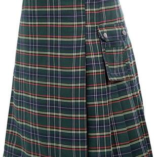 mens skirt holiday skirt男 contrast pleated Plaid Scottish