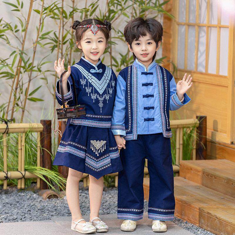 三月三广西壮族服装中国风学生春秋班服山歌合唱民族舞蹈六一演出