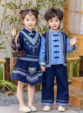 三月三广西壮族服装中国风学生春秋班服山歌合唱民族舞蹈六一演出