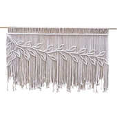 挂饰新款 壁毯棉挂毯叶子背景 编织绳帘子花纹名宿手工墙家居