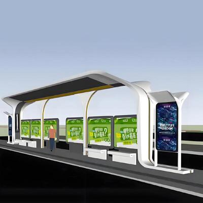 2停025新款智能公交站车亭广候车亭告箱公交候站台不灯锈钢电子站