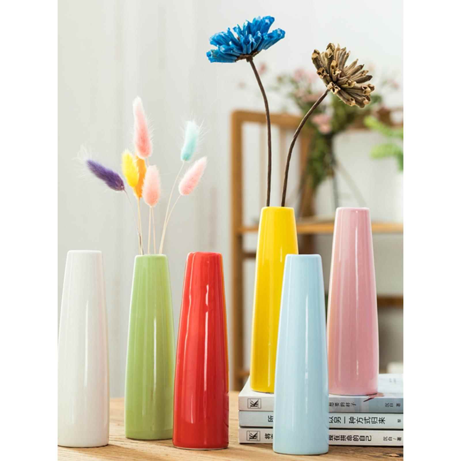 小清新陶瓷花瓶摆件客厅餐桌干花插装饰品北欧电视柜家居创意摆设